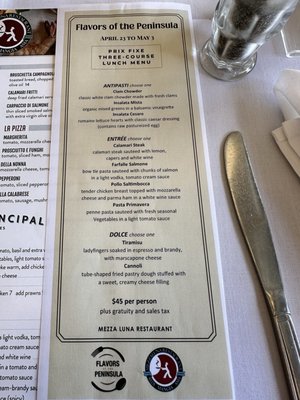 Menu photo 2 Mezza Luna Restaurant Half Moon Bay, CA Menu photo 2 Mezza Luna Restaurant Half Moon Bay, CA