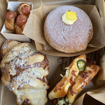 Tous Les Jours - almond croissant! mango donut! jalapeño sausage, and mini beef bulgogi sausage! - Bakeries Near Me - Germantown, Maryland Tous Les Jours - almond croissant! mango donut! jalapeño sausage, and mini beef bulgogi sausage! - Bakeries Near Me - Germantown, Maryland