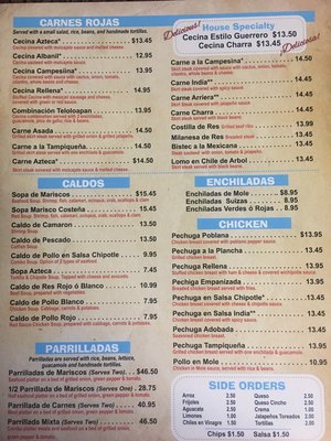 Menu photo 5 El Chubasco Mexican Restaurant Chicago, IL