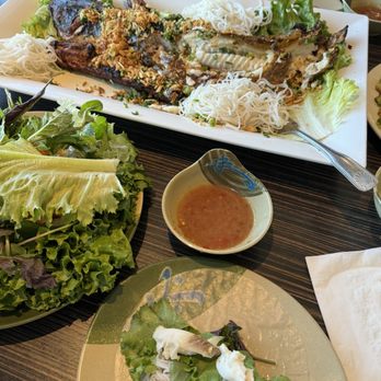 Saigon Block - Large Baked Whole Catfish (Cá nướng da giòn) + sides - Vietnamese Near Me - Richardson, Texas