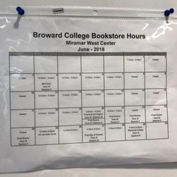 Miramar West Center Bookstore - Bookstore hours - June 2018