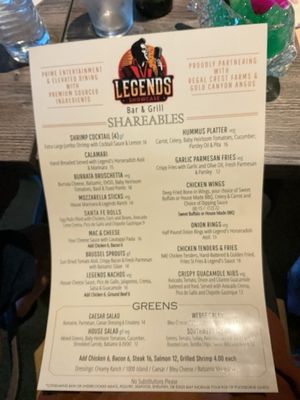 Menu photo 2 Legends Showcase Chandler, AZ Menu photo 2 Legends Showcase Chandler, AZ