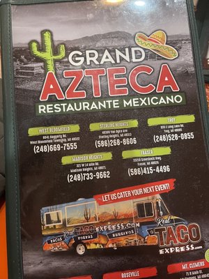 Menu photo 8 Grand Azteca V Troy, MI
