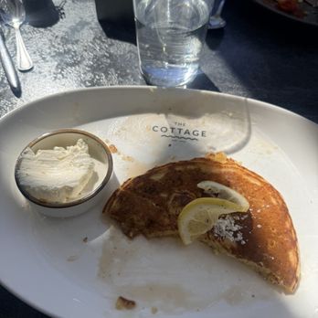 The Cottage Del Mar - What's left of the delicious lemon Ricotta Pancakes - Sandwiches Near Me - Del Mar, California The Cottage Del Mar - What's left of the delicious lemon Ricotta Pancakes - Sandwiches Near Me - Del Mar, California