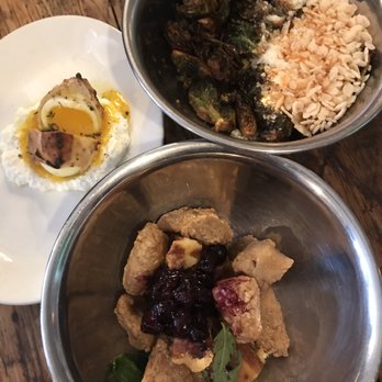 The Parlor - Chicken & waffles, Brussels sprouts, truffles pizza egg! Yum - Pizza Near Me - Dobbs Ferry, New York