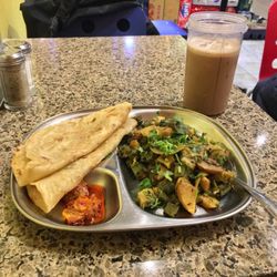 Only U Cafe - Bhindi aloo, iced elacihi chai