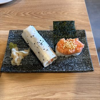 Iki Ramen - King crab hand roll and salmon yuzu hand roll - Ramen Near Me - Los Angeles, California