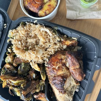 District Rico - Quarter Chicken Meal  Brussel Sprouts and Carrots Fried Rice Plantains - Peruvian Near Me - Washington, DC, District of Columbia