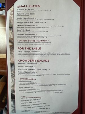 Menu photo 7 Anthony's Boise Boise, ID