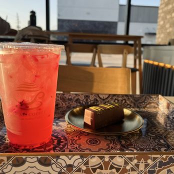 Mazajj Organic Coffee - Dragon Fruit Mango Refresher and Dubai chocolate - Coffee & Tea Near Me - Katy, Texas Mazajj Organic Coffee - Dragon Fruit Mango Refresher and Dubai chocolate - Coffee & Tea Near Me - Katy, Texas