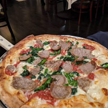 Via Garibaldi - Wood oven pizza, broccoli rabe and sausage. Lunch special pizza is $12 for this size! - Italian Near Me - White Plains, New York Via Garibaldi - Wood oven pizza, broccoli rabe and sausage. Lunch special pizza is $12 for this size! - Italian Near Me - White Plains, New York