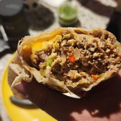 Gerardos Tacos - Machaca Burrito has cheese.