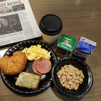 SpringHill Suites by Marriott Rexburg - Breakfast of Canadian bacon, eggs, croissant, orange poppy bread, Kashi cereal, and yogurt. Free newspaper too - Hotels Near Me - Rexburg, Idaho SpringHill Suites by Marriott Rexburg - Breakfast of Canadian bacon, eggs, croissant, orange poppy bread, Kashi cereal, and yogurt. Free newspaper too - Hotels Near Me - Rexburg, Idaho