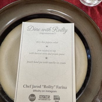 Dine With Roilty - Menu - Personal Chefs Near Me - Denver, Colorado