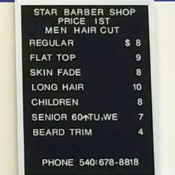 Star Barber Shop - Price list as of July 2016