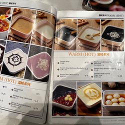 Dessert menu