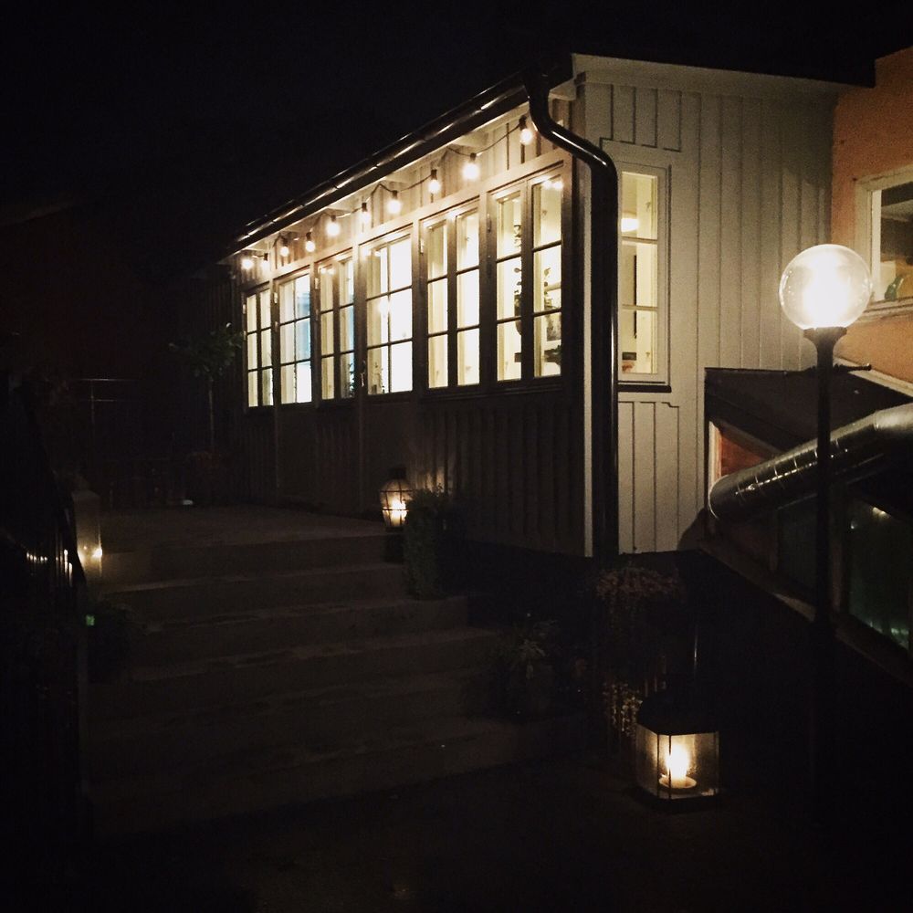 The entrance. Through a patio door!