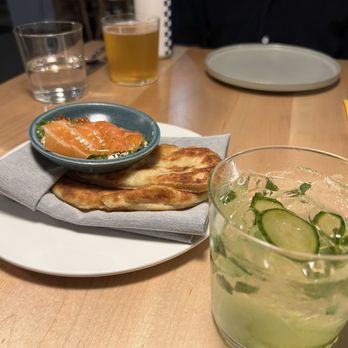 Coro Restaurant - Potato naan, gin with cucumber and Thai basil - Tapas/Small Plates Near Me - Orlando, Florida