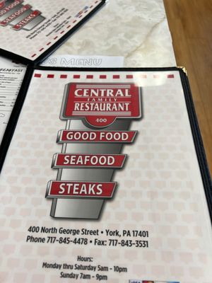 Menu photo 4 Central Family Restaurant York, PA Menu photo 4 Central Family Restaurant York, PA