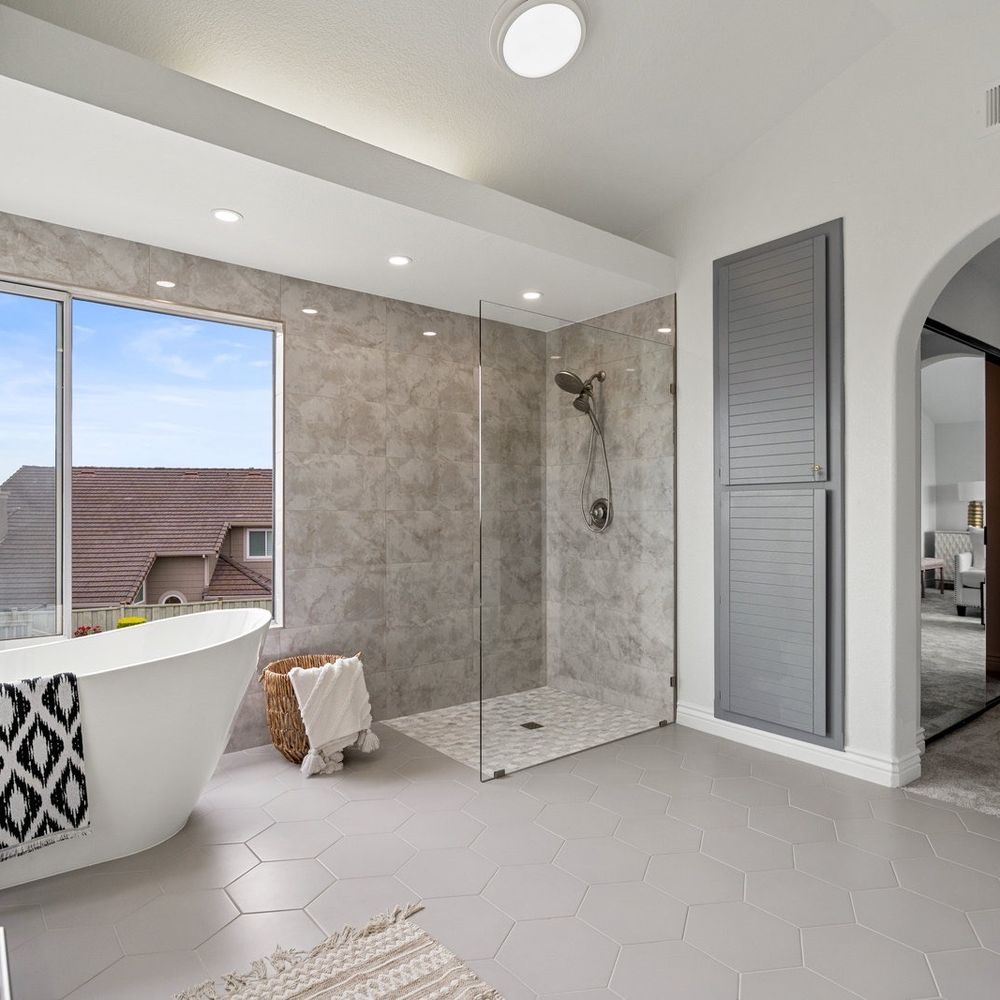WES TILE - Master bedroom. Installation of Shower and shower pan with glass wall. - Tiling Near Me - San Leandro, California