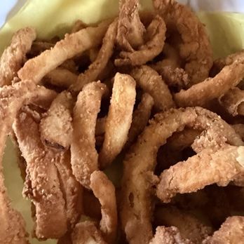 Lucky Boy - Onion rings with what appears to be, house made ranch. - Fast Food Near Me - Pasadena, California