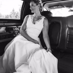High Society Transportation - Beautiful bride in our limo on her big day :)