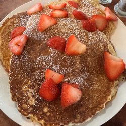 Mountain View Kitchen - Pancake Platter with chocolate chips and strawberries