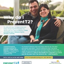 Trinity Health Coaching - Trinity now offers the CDC's "Prevent T2" Diabetes Prevention Program!