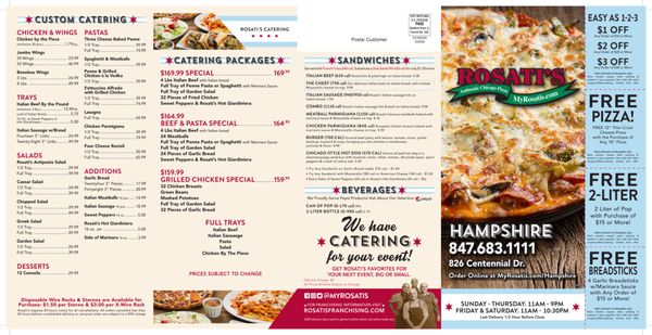 Menu photo 1 Rosati's Lakemoor, IL Menu photo 1 Rosati's Lakemoor, IL