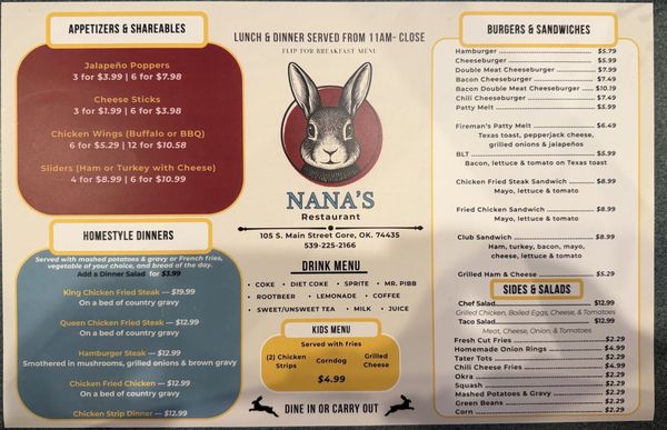 Menu photo 2 Nana's Gore, OK