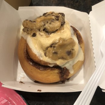 Cinnaholic - Carmel and peanut butter with cookie dough. The Carmel frosting is so good!! - Bakeries Near Me - Schaumburg, Illinois Cinnaholic - Carmel and peanut butter with cookie dough. The Carmel frosting is so good!! - Bakeries Near Me - Schaumburg, Illinois
