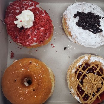 Painted Dough - Creme Brulee Red Velvet Nutella PB&J - Donuts Near Me - Chino, California Painted Dough - Creme Brulee Red Velvet Nutella PB&J - Donuts Near Me - Chino, California