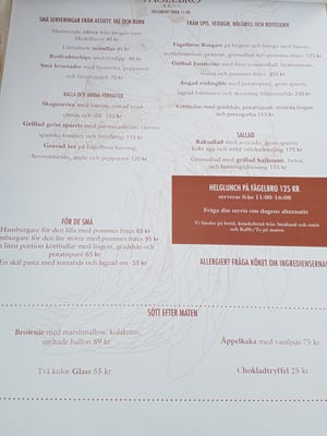 Menu photo 1 Fågelbro Krog Värmdö, AB Menu photo 1 Fågelbro Krog Värmdö, AB