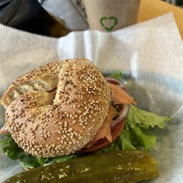 Lox bagel and a cup of coffee as a meal $18.00 Lox bagel and a cup of coffee as a meal $18.00