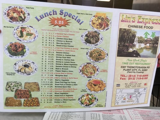 Menu photo 5 Lin's Express Plant City, FL
