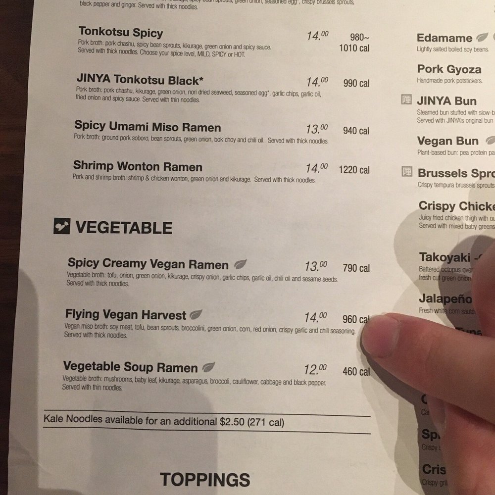 JINYA Ramen Bar - Omaha - Small print that was tough to read on the menu. - Ramen Near Me - Omaha, Nebraska JINYA Ramen Bar - Omaha - Small print that was tough to read on the menu. - Ramen Near Me - Omaha, Nebraska