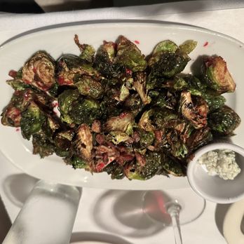 Black Cat Bistro - Crispy Brussels app with blue cheese on the side - New American Near Me - Cambria, California