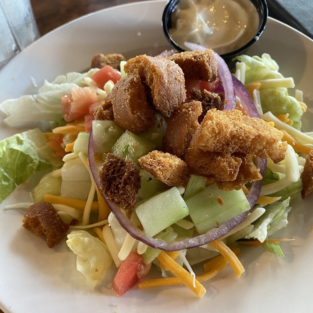 Old Canal Smoke House - House salad. Best croutons ever! - Barbeque Near Me - Chillicothe, Ohio Old Canal Smoke House - House salad. Best croutons ever! - Barbeque Near Me - Chillicothe, Ohio