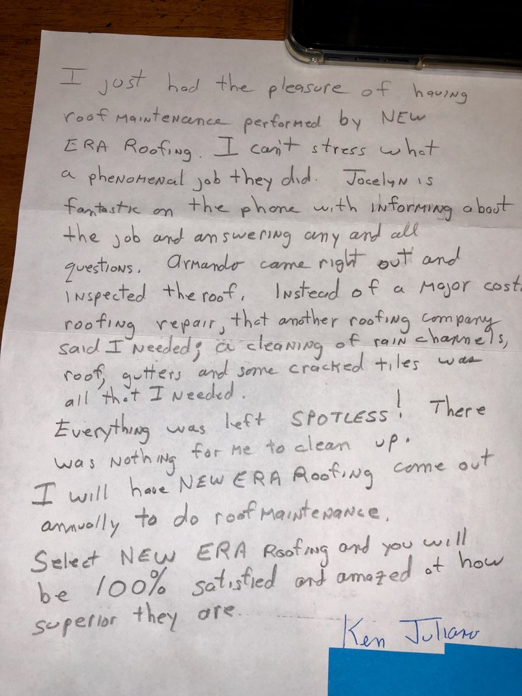 Slide of New Era Roofing