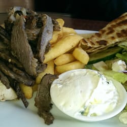 Eltham Glasshouse - The delicious mixed souvlaki platter with lamb & chicken. This could easily be a shared plate for 2.