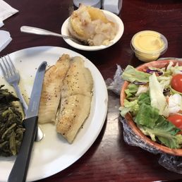 Thursday Meat and 1 Vegetable salad peach cobbler