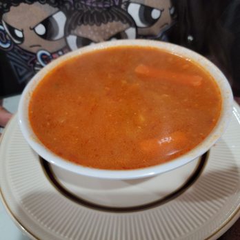 Restaurant Palos - a bowl of soup on a plate - New Mexican Cuisine Near Me - South Gate, California