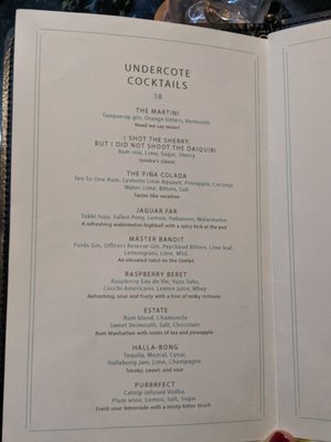 Menu photo 8 Undercote New York, NY