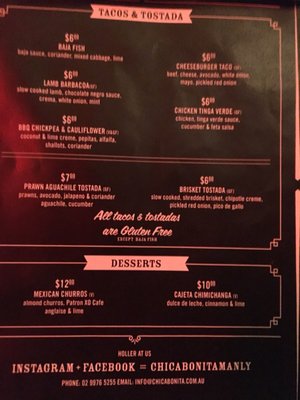 Menu photo 1 Chica Bonita Manly Manly, NSW
