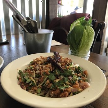 Larb Thai Food & Tapas - Crispy rice ball salad-I can eat this every day. So flavorful and fragrant! - Thai Near Me - El Cerrito, California