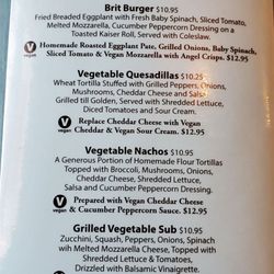 Angel's Cafe & Catering - Vegan part of lunch menu.