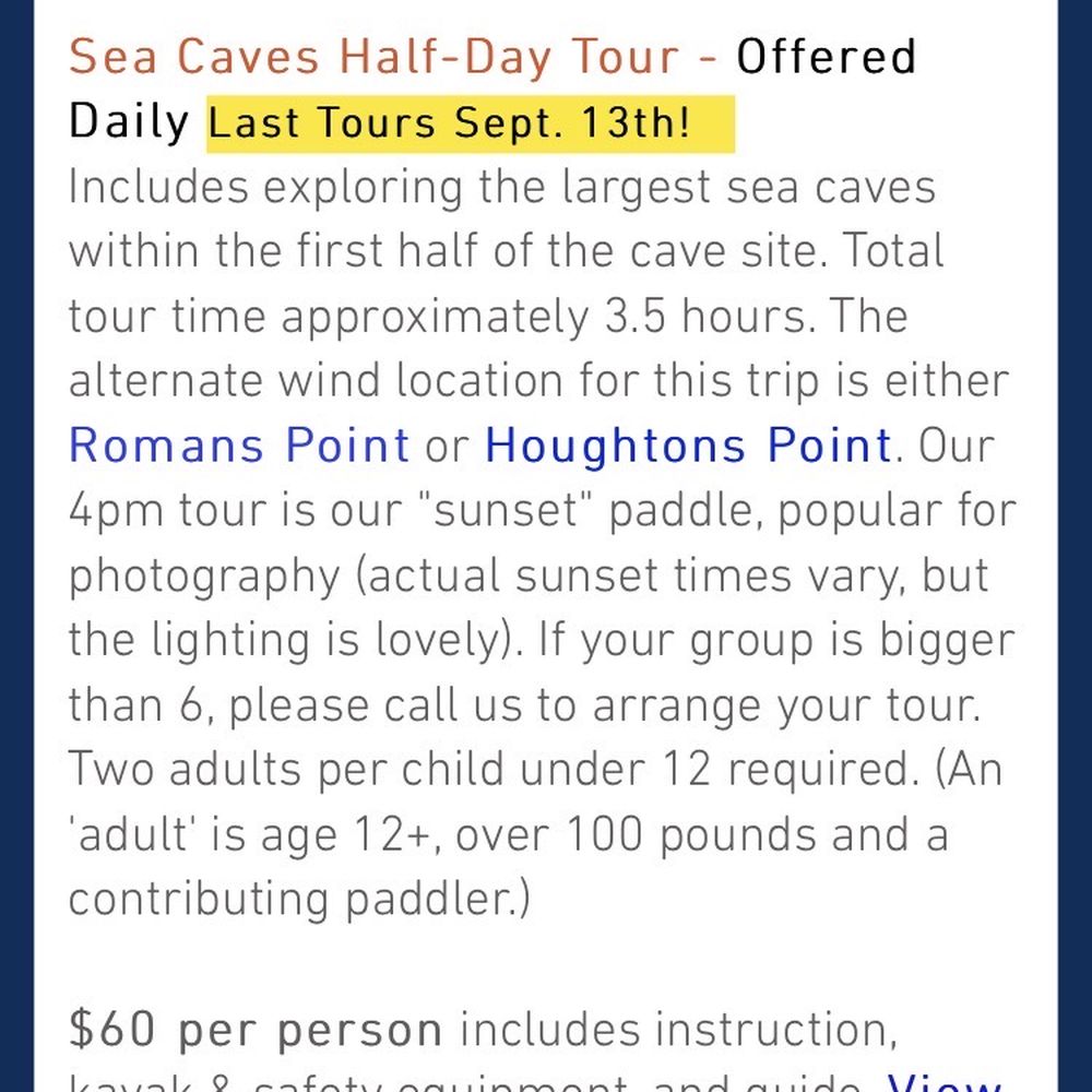 Age requirements from their website.