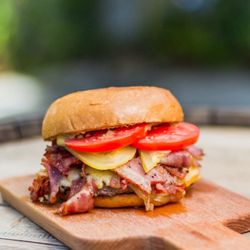 The Big Easy Sandwich - Mississippi Queen Burger (pastrami topped)