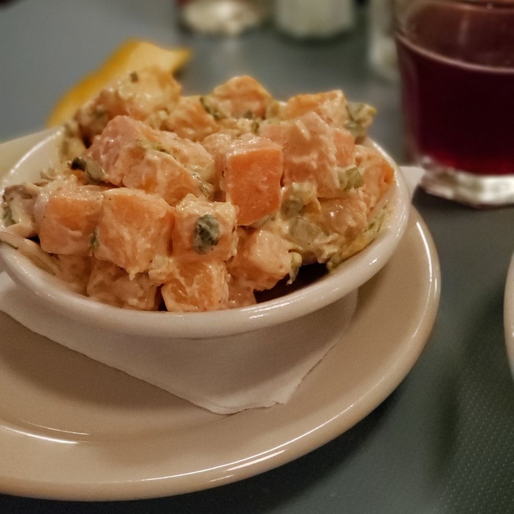 High Hat Cafe - Delicious sweet potato salad - Southern Near Me - New Orleans, Louisiana High Hat Cafe - Delicious sweet potato salad - Southern Near Me - New Orleans, Louisiana