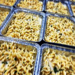 Knife & Whisk Creative Kitchen and Catering - Chicken Tetrazzini-Chicken and Fusilli in Parmesan Cream Sauce.